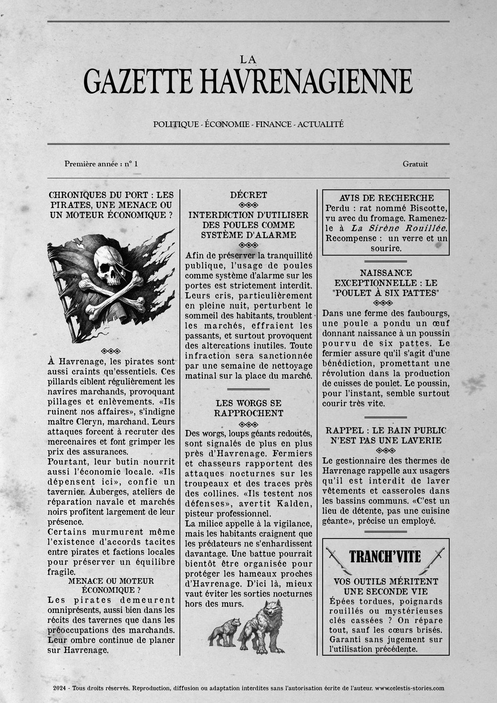 Premier numéro de la Gazette Havrenagienne